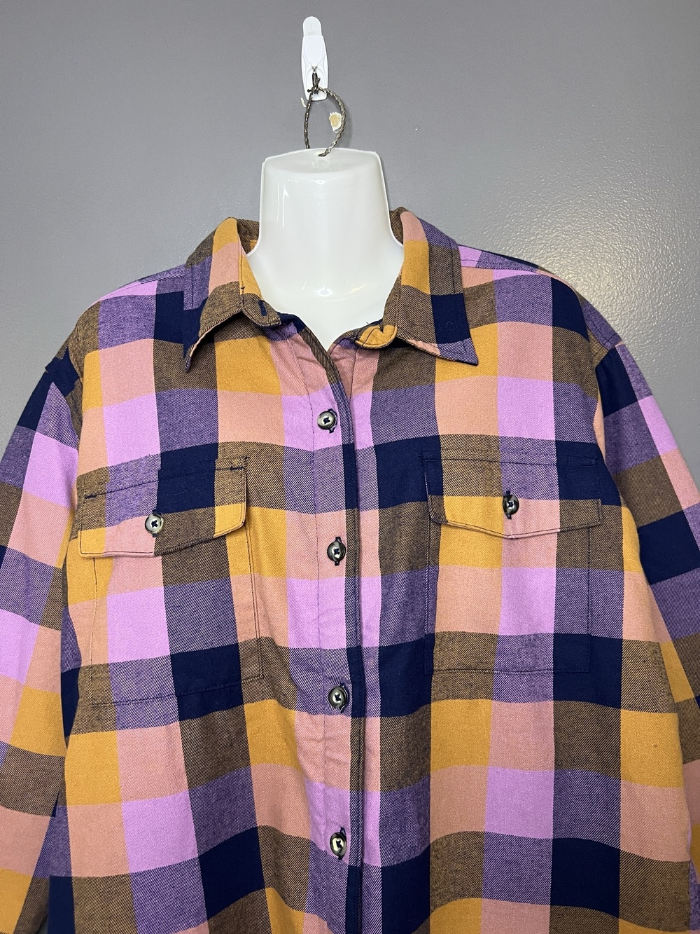 Natural Reflections Jacket Womens Medium Multicolor Plaid Sherpa Lined Flannel